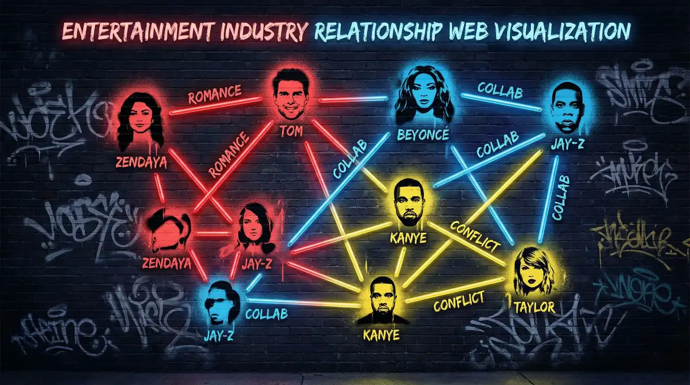 风车动漫(p)_在线观看 明星关系网络图谱 - 涂鸦风格可视化
